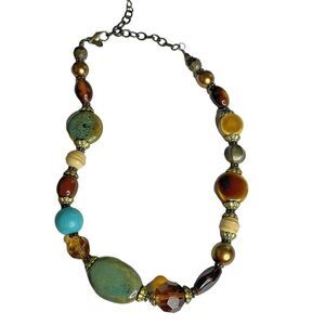 RETIRED premier design treasure hunt beaded necklace 15"-18" choker